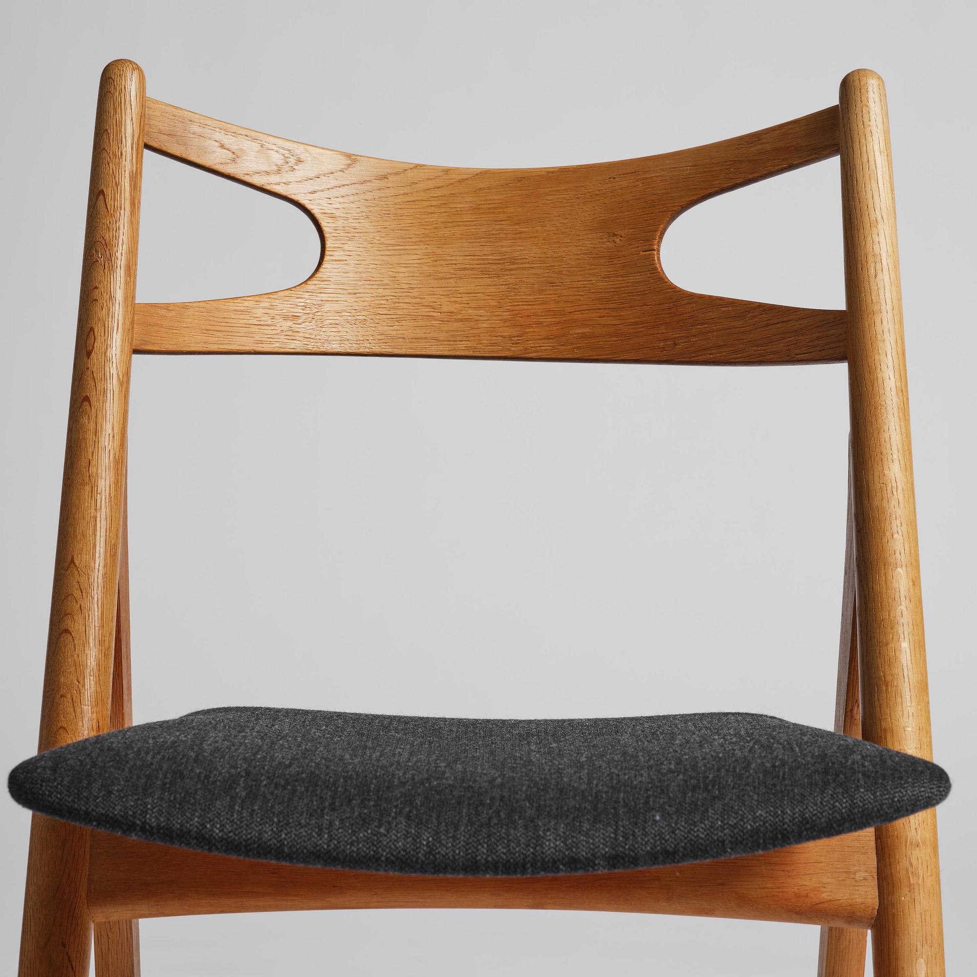 Hans J. Wegner, stolar, fyra stycken, "Savbukkestolen", Carl Hansen & Son, Danmark, 1950-60-tal.