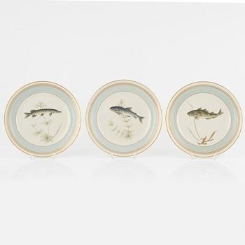 Royal Copenhagen, tallrikar, 11 st, porslin, "Fauna Danica".