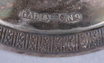 LJUSSTAKAR, ett par, silver, GAB, Stockholm, 1963.