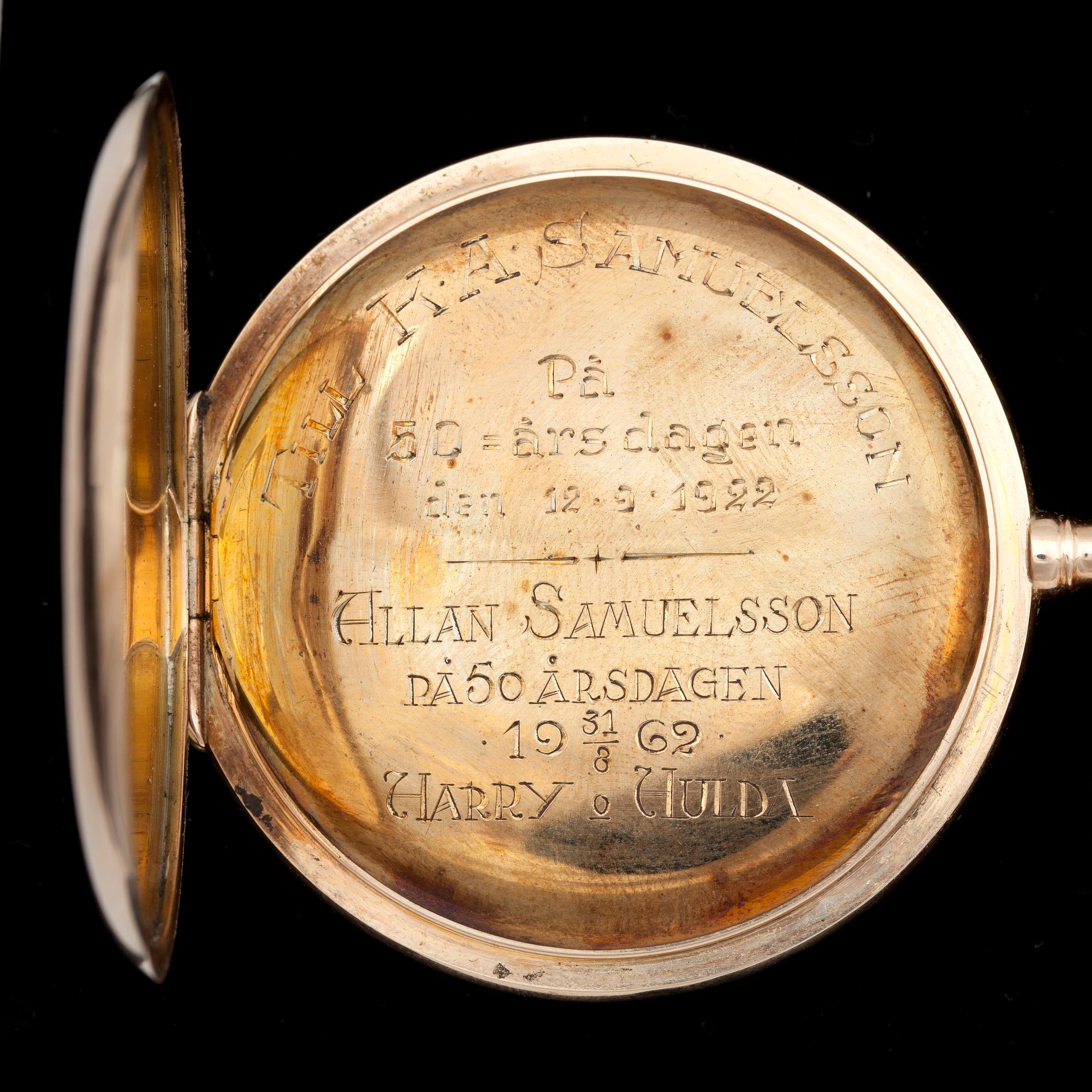 FICKUR, savonett, Longines, 14 K med ankarlänk, 18 K, 1900-talets första hälft. Länkens vikt 13 g.