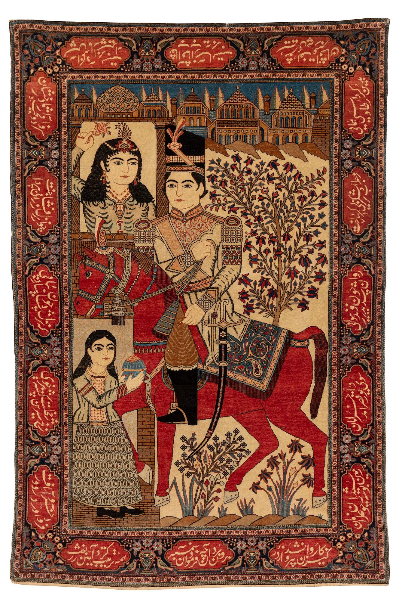 A Kashan 'Mohtasham' rug, c. 198 x 131 cm.