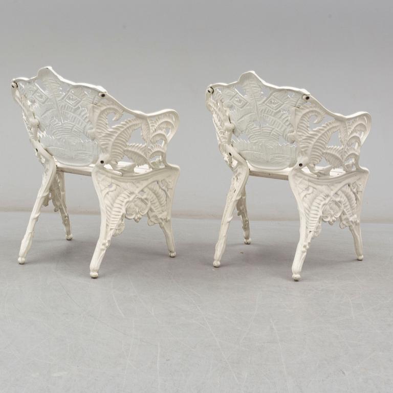 A pair of garden armchairs by Byarums Bruk, second half of the 20th century.