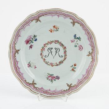 Ten Famille Rose porcelain pieces, China, Qing Dynasty, Qianlong (1736-95).
