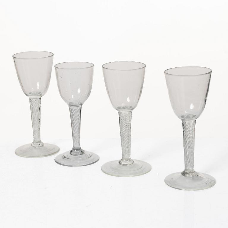 Glas, 4 st, spiralben, 1700-tal.