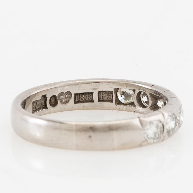 Ring Half alliance 18K white gold set with round brilliant-cut diamonds, Hellström & Åhrling Stockholm 1956.