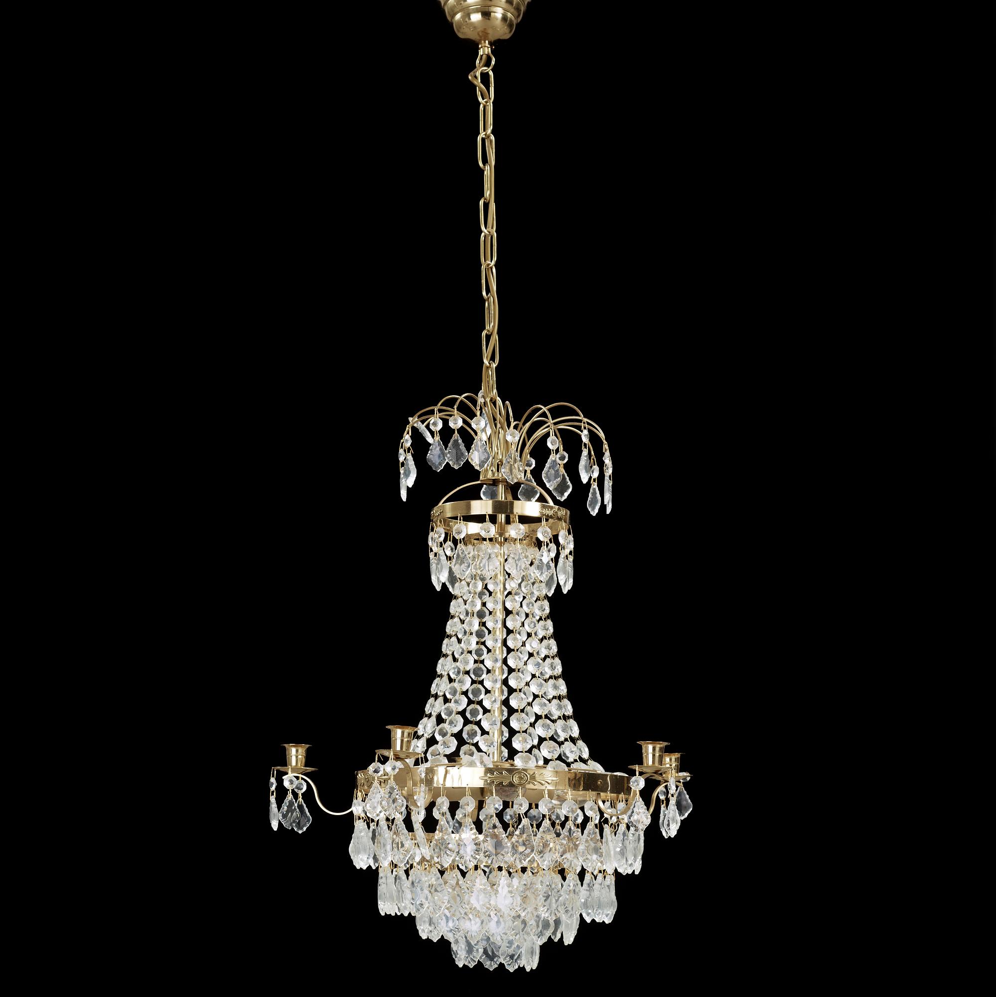LJUSKRONA, empirestil, 1900-tal. Höjd 60 cm.