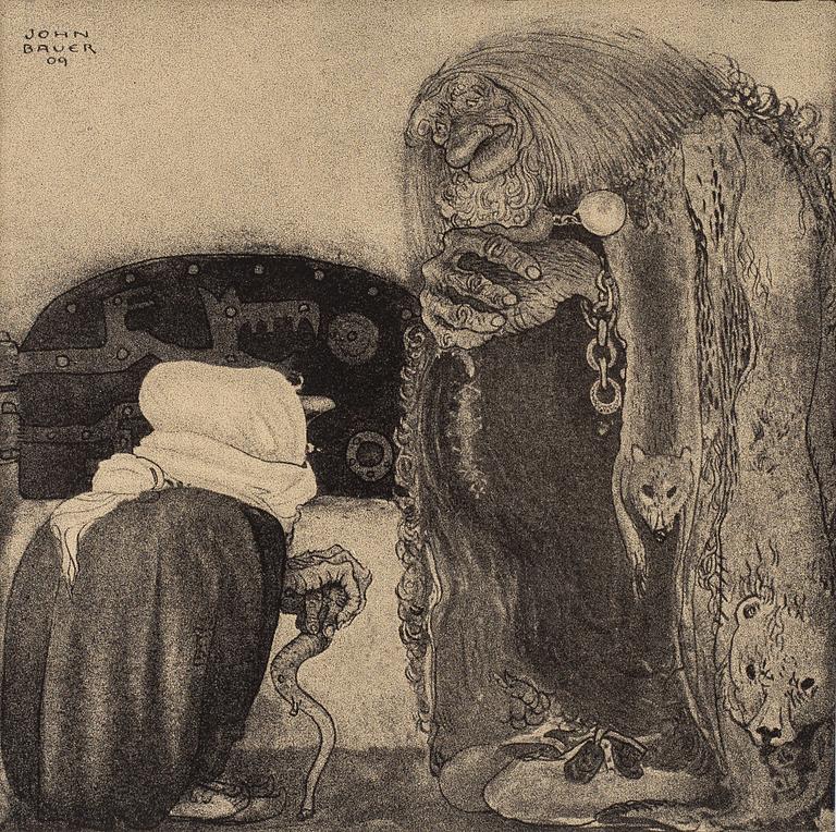 John Bauer, mezzotypi, utgiven av Åhlén & Åkerlunds, Stockholm 1918, bibliofilupplaga, 166/200.