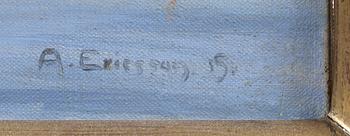 OKÄND KONSTNÄR, olja på duk, sign.