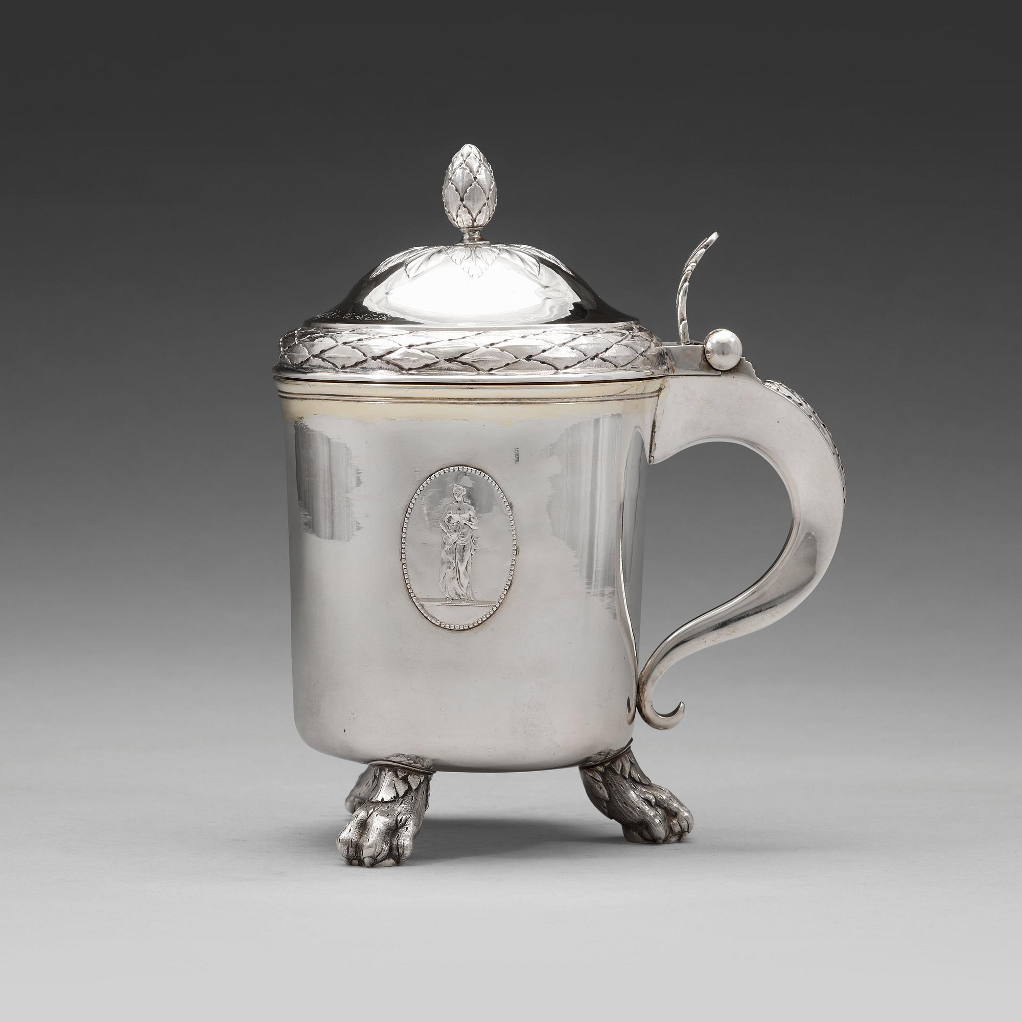 Erik Sorsell, dryckeskanna, silver, Stockholm 1794, gustaviansk.