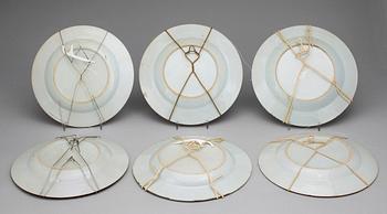 TALLRIKAR, 11 st, olika, porslin, Kina, Qianlong, 1700-tal.