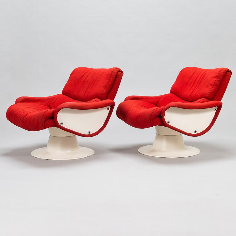 Yrjö Kukkapuro, a pair of 1960's 'Saturnus' armchairs for Haimi.