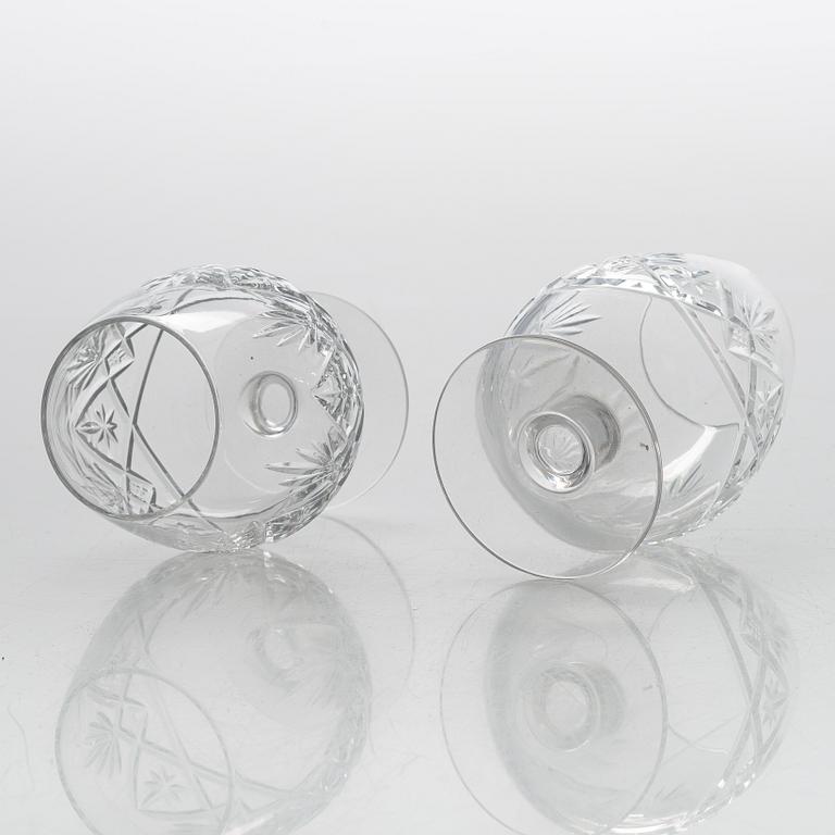 An 'Yrjö' crystal glassware set, 58 pieces, Riihimäen Lasi, Finland, latter half of the 20th century.
