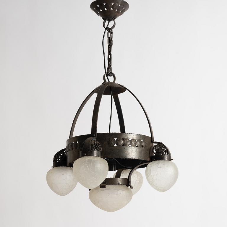 Arvid Böhlmarks Lampfabrik, a ceiling lamp model "5345", Stockholm, 1910s.