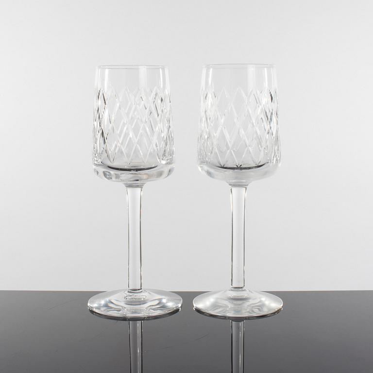VINGLAS, 11 stycken, Åfors Glasbruk, 1900-tal, signerade.