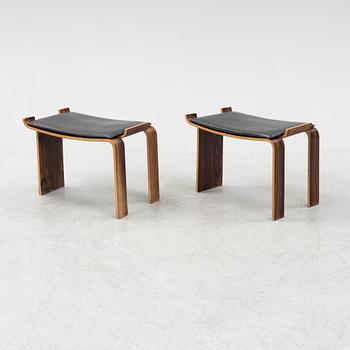 Sven Kai Larsen, a pair of rosewood veneered 'Museum-pallen' stools, 1960's/70's.