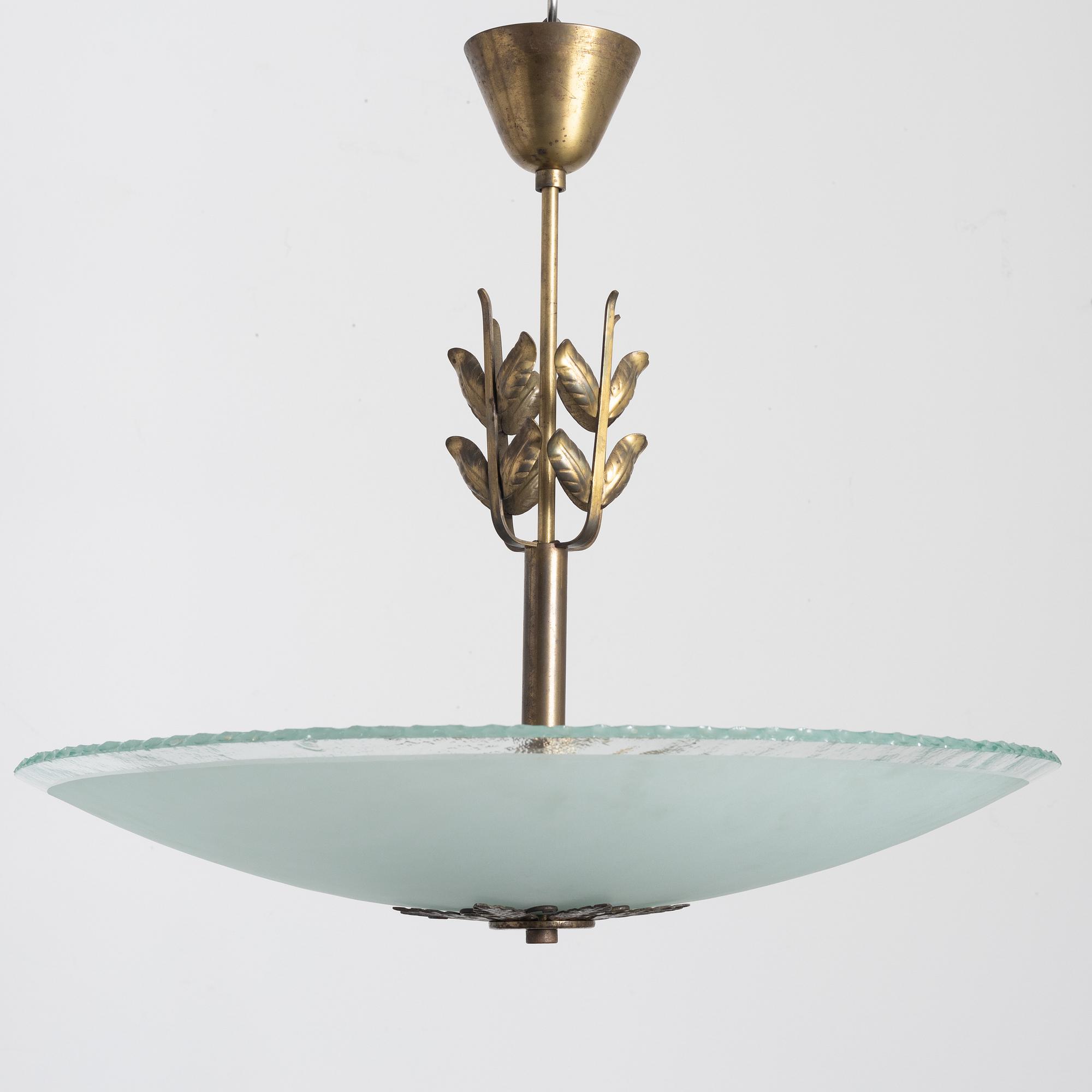 Harald Notini, taklampa, modell "11445", Arvid Böhlmarks Lampfabrik, Stockholm, 1940-tal.