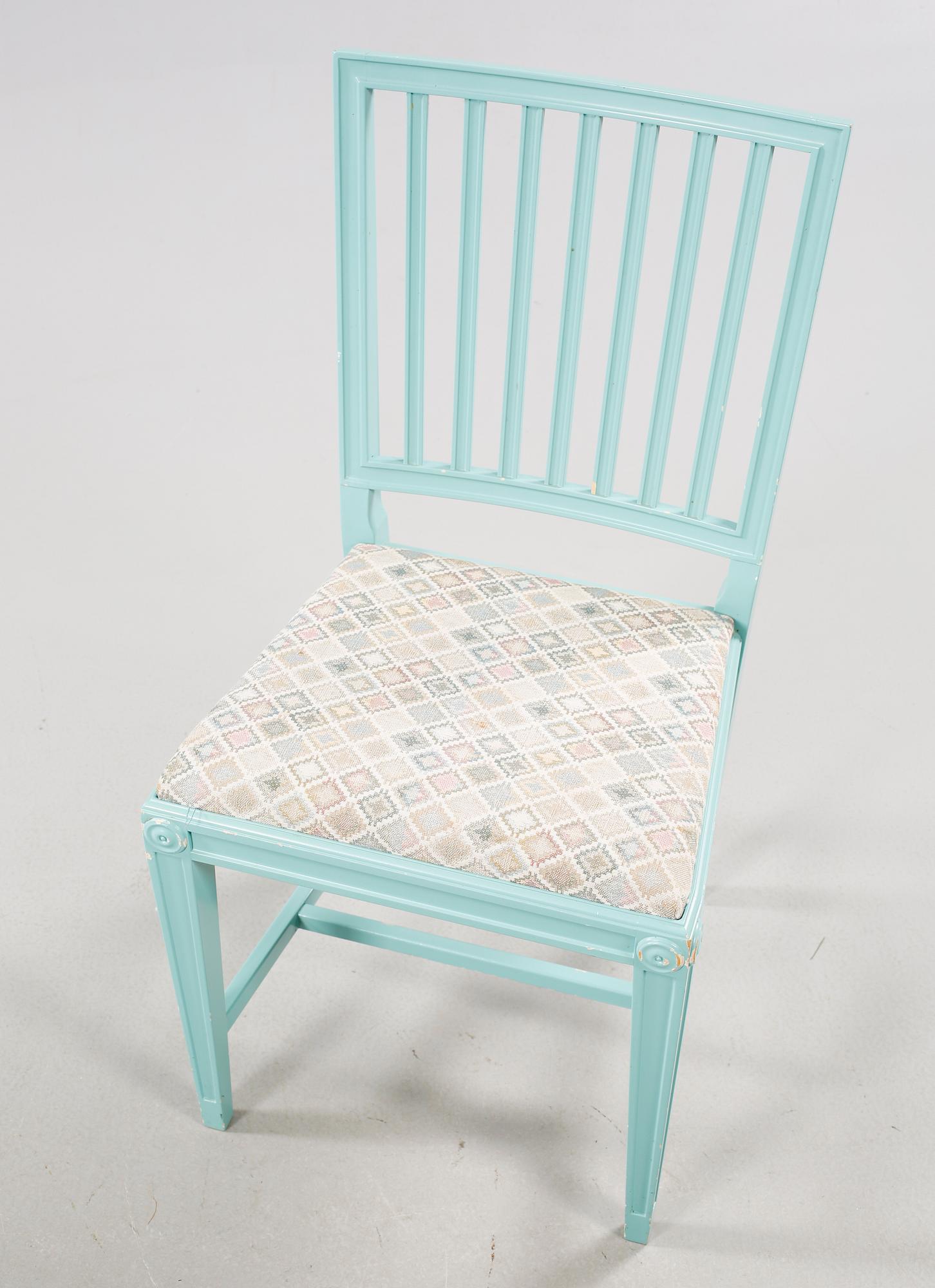 MATGRUPP, 7 delar, Gustaviansk stil, omkring 1900-talets mitt.