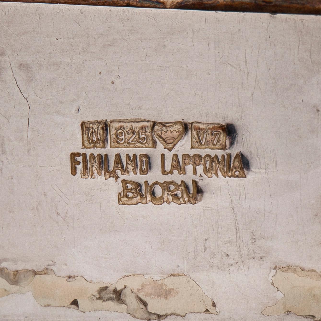 A sterling silver 'Moonbridge' bracelet and a pair of  'Shields' earrings, Lapponia 1974.