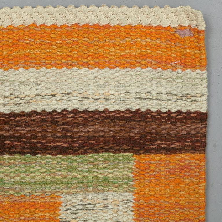 Barbro Nilsson, matto, a runner, "Ostia orange", flat weave, ca 306-307 x 99-100 cm, signed AB MMF BN.