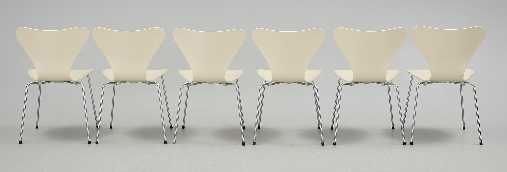 STOLAR, 6st. "Sjuan", Arne Jacobsen, Fritz Hansen.