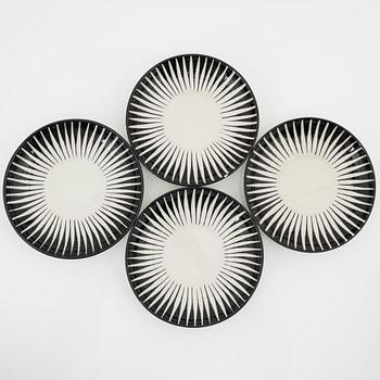 A set of four teacups with saucers  by Eugen Trost for Gefle.