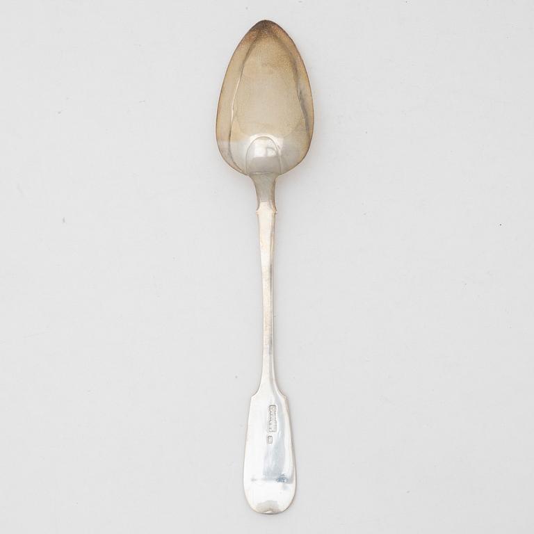 A Russian silver serving spoon, St Petersburg 1856.
