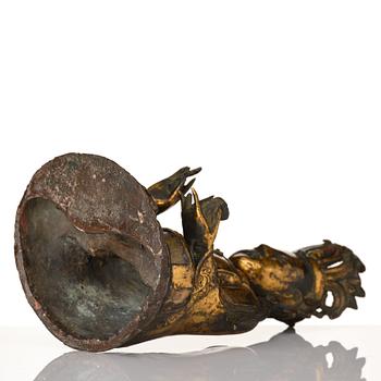 A gilt bronze figure of Guanyin, Ming dynasty, 16th/17th Century.