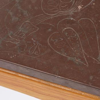 Ulla Fogelklou-Skogh, a Swedish Modern table with a limestone top, 1940s.