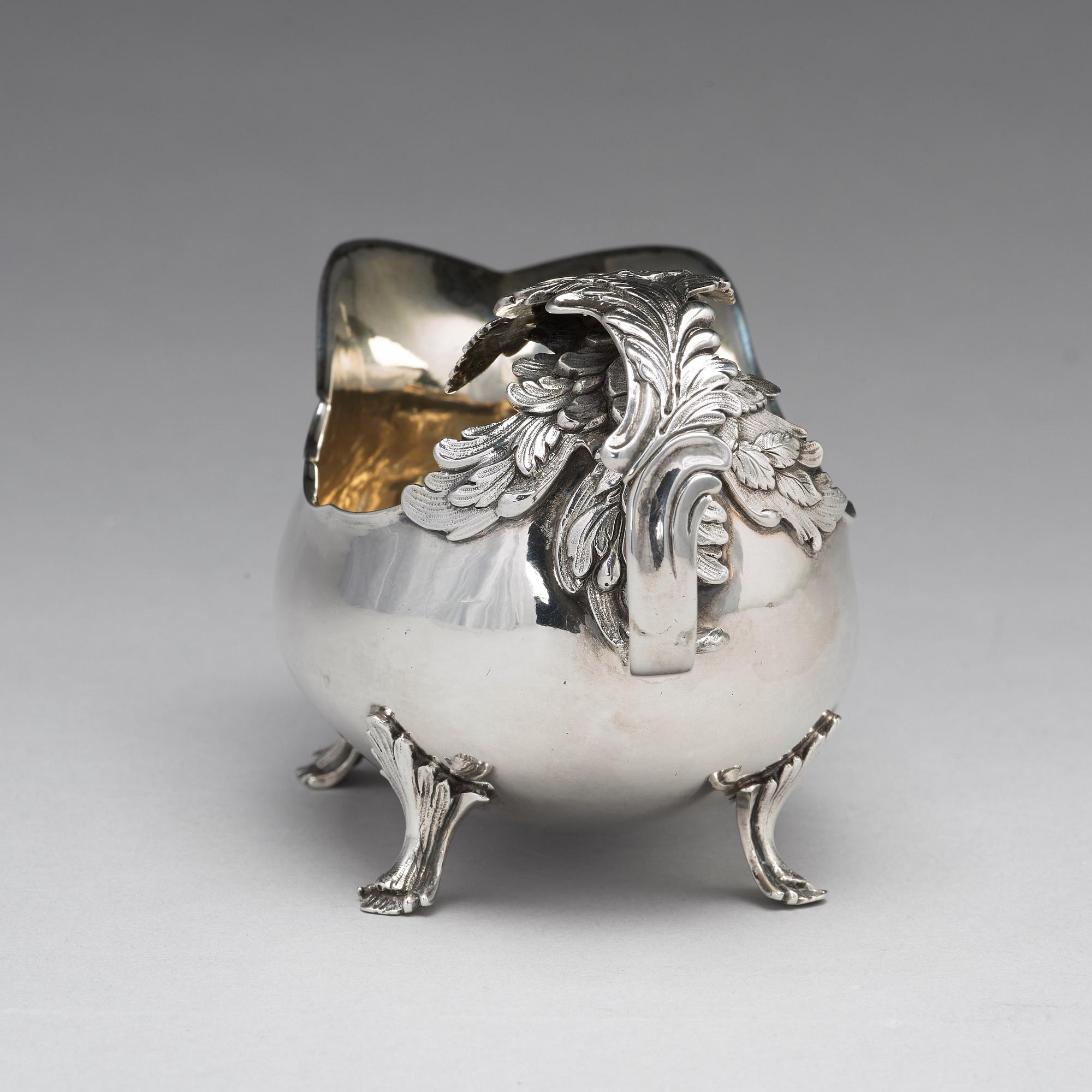 A Swedish 18th century parcel-gilt silver cream-jug, mark of Petter Åkerman, Stockholm 1782.