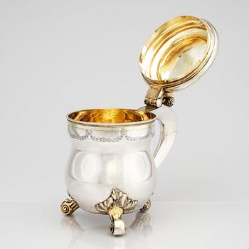 A Swedish 18th century parcel-gilt silver tankard, mark of Carl Klingwall, Västerås 1785.