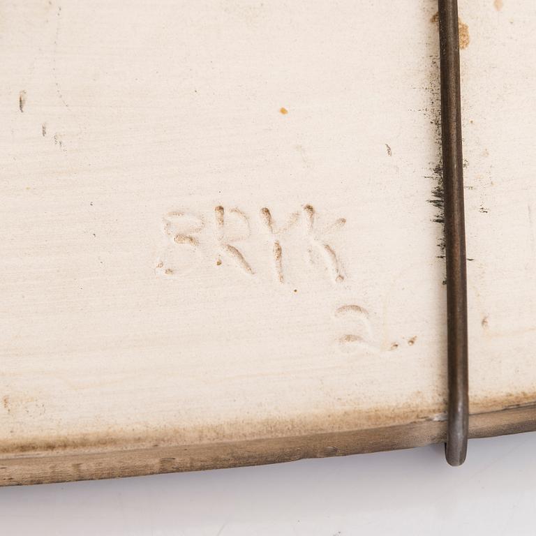 Rut Bryk, a stoneware relief signed BRYK 2.
