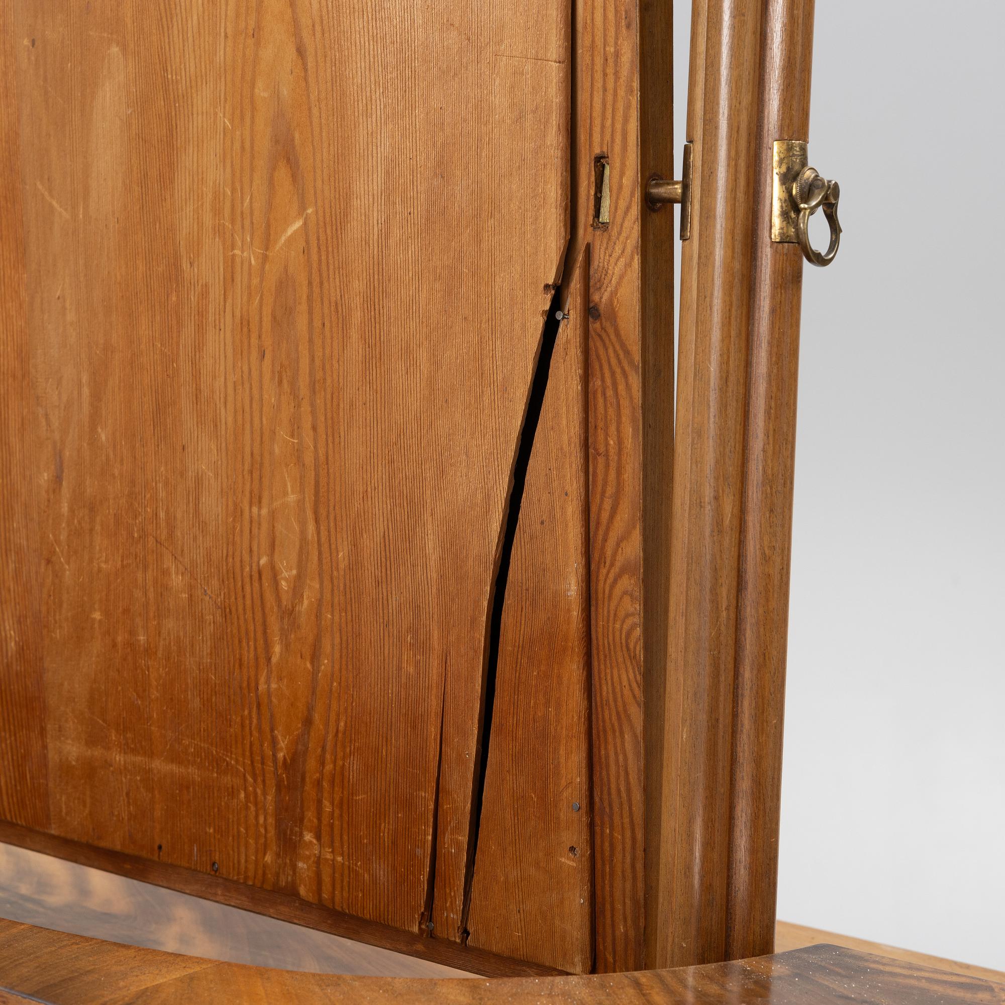 Dressing table with stool, Empire/Gothic Revival, circa mid-19th Century.