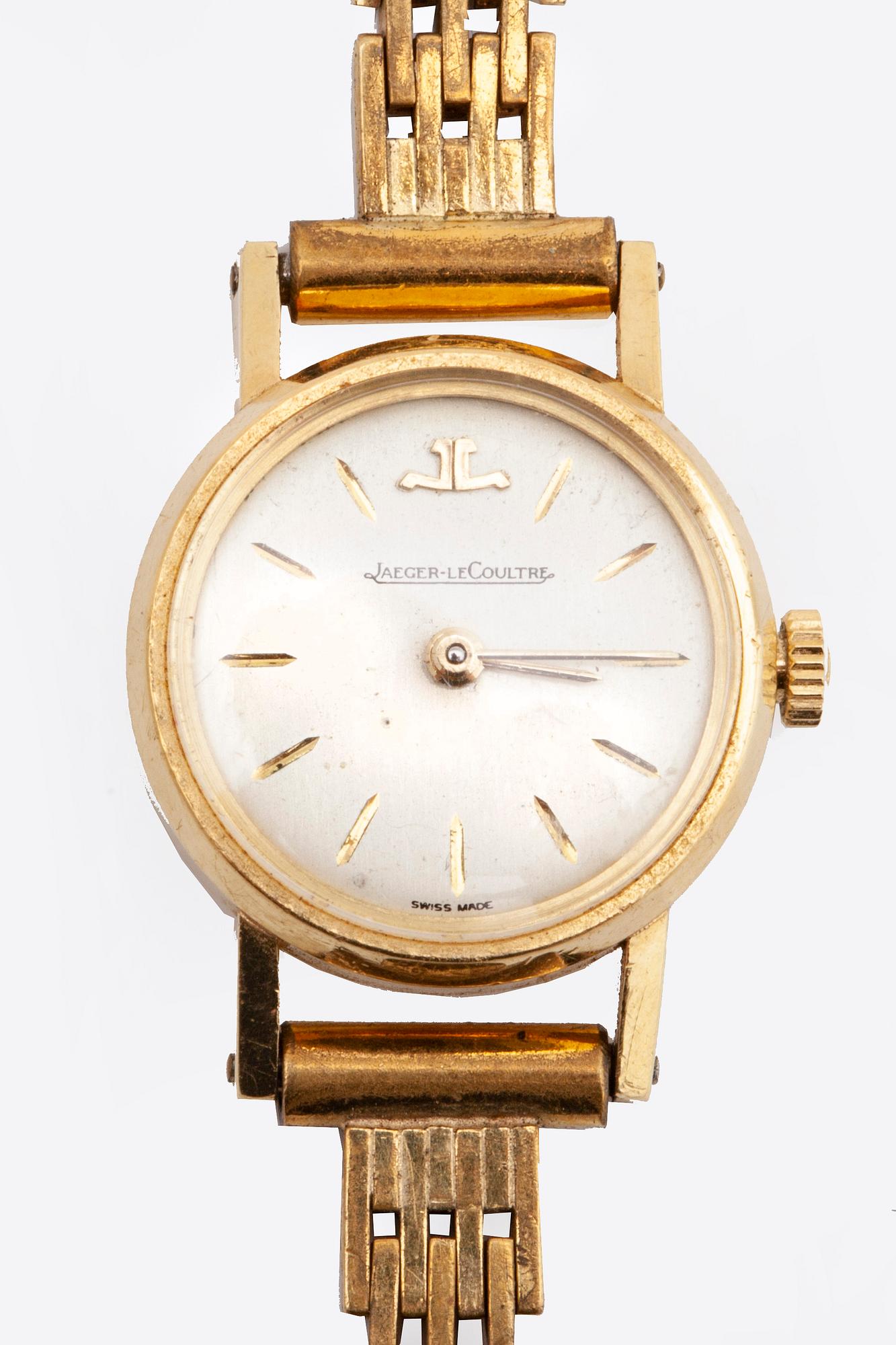 Jaeger-le Coultre wrist watch, 18K gold, 15 mm, manual, strap metal.