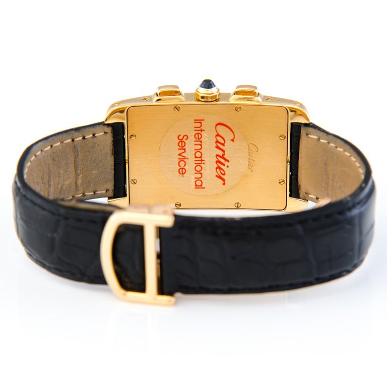 A Cartier Tank Tank Américaine Complications Chronograph YG wrist watch 40 (45) x 36 mm.