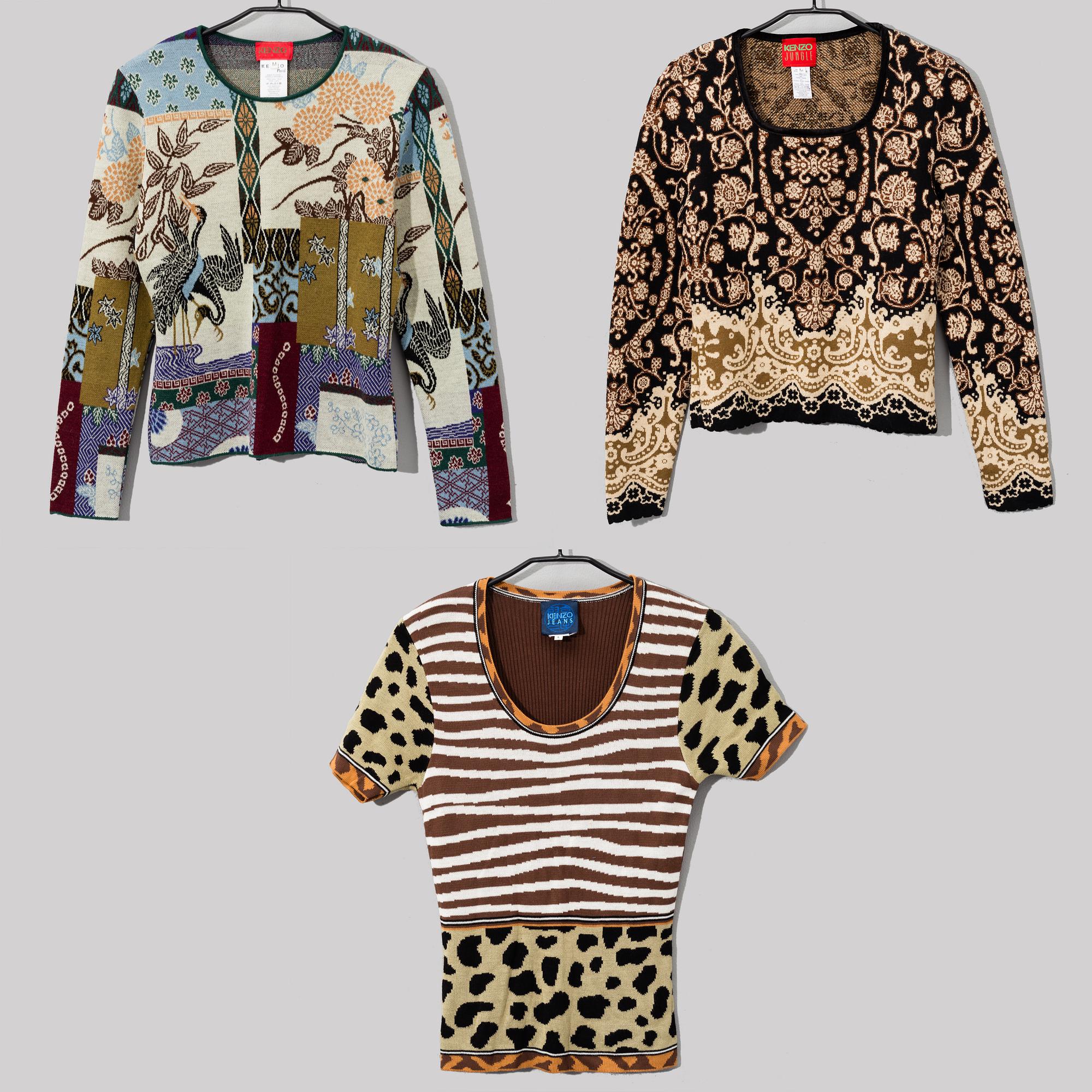 KENZO, tröjor, 3 st, storlek M-L.