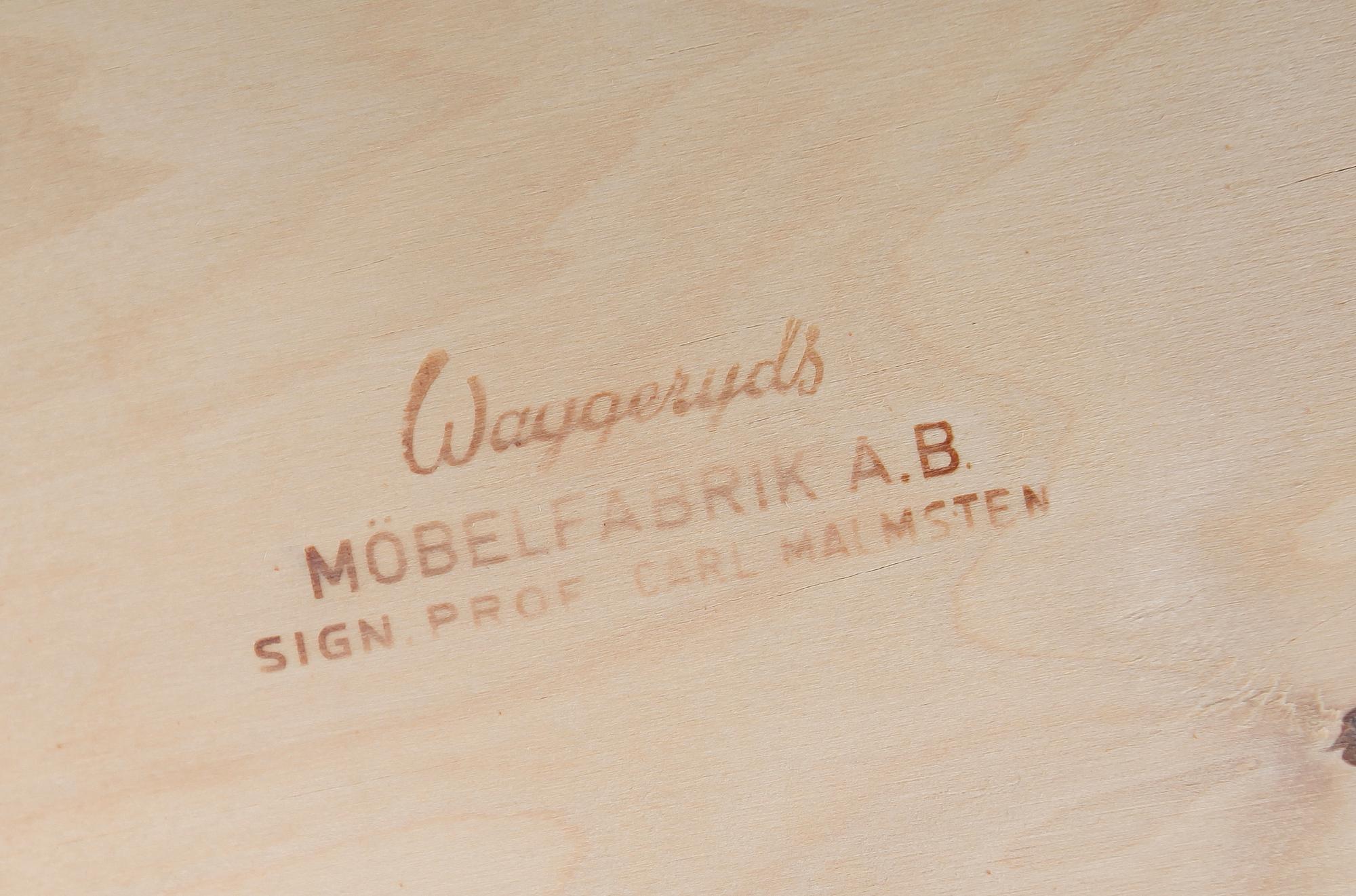 KARMSTOLAR, 1 par, Carl Malmsten, Waggeryds Möbelfabrik, 1900-talets andra hälft.