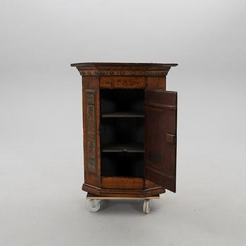 Corner hanging cupboard Southern Sweden dated 1783.