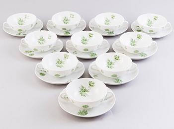 A 51-piece Hutschenreuther Selb Dresden porcelain dinner set, Bavaria Germany.