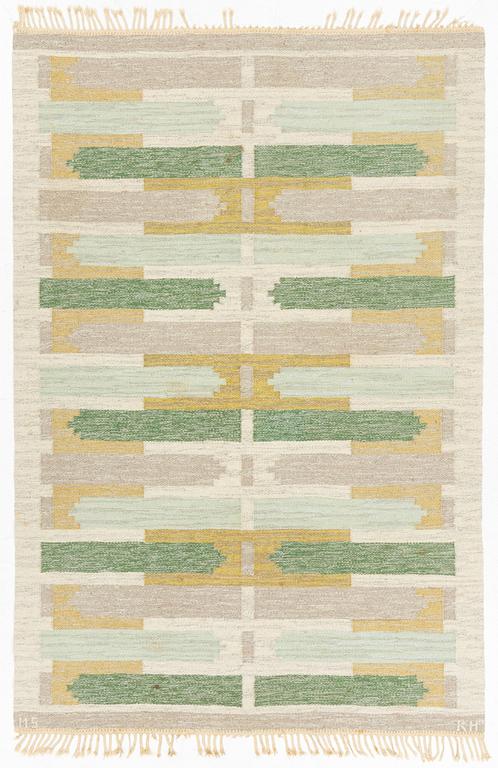 Mary Sandberg, a carpet, flat weave, circa 250 x 170 cm, signed MS KH.