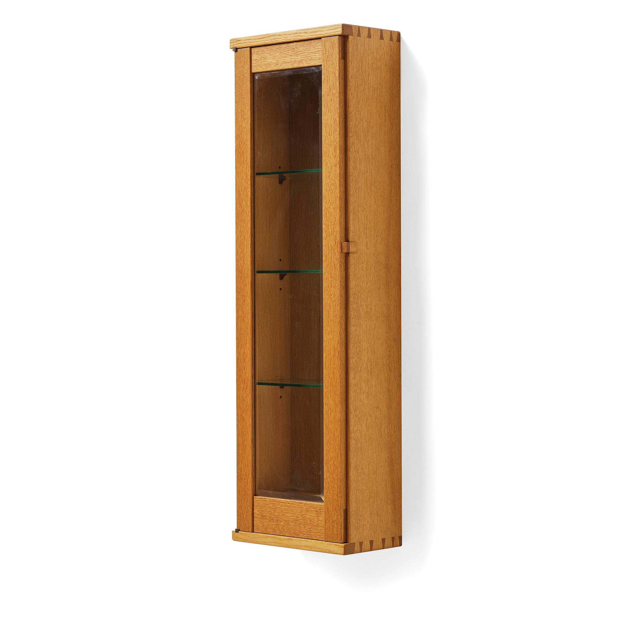 James Krenov, an oak or doussie showcase wall cabinet, executed in his own workshop, Bromma, Sweden.