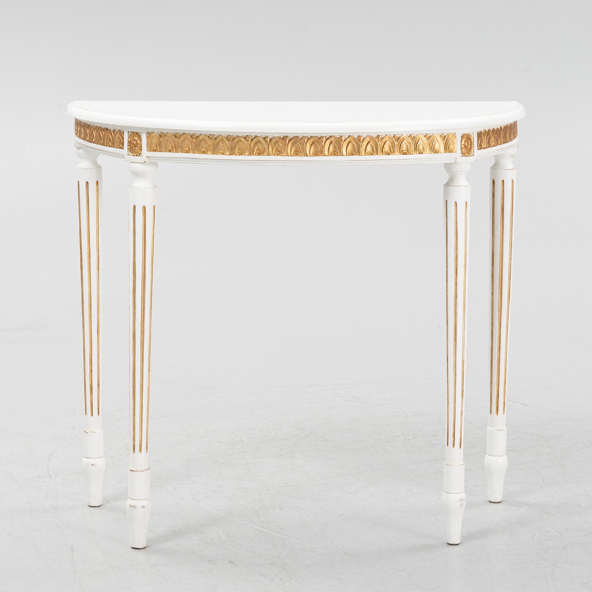 A Gustavian style side table, around 1900.