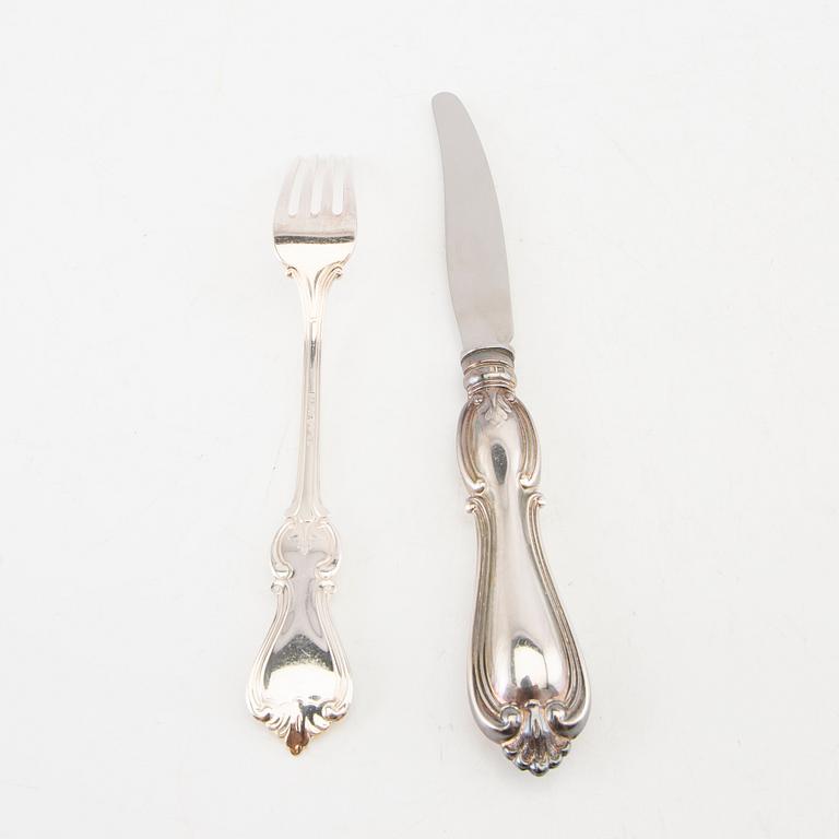 Cutlery, 48 pcs "Olga" silver GAB Stockholm 1950s/60s.