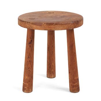 307. Axel Einar Hjorth, a stained pine 'Skoga' stool, Nordiska Kompaniet, Sweden 1930s.