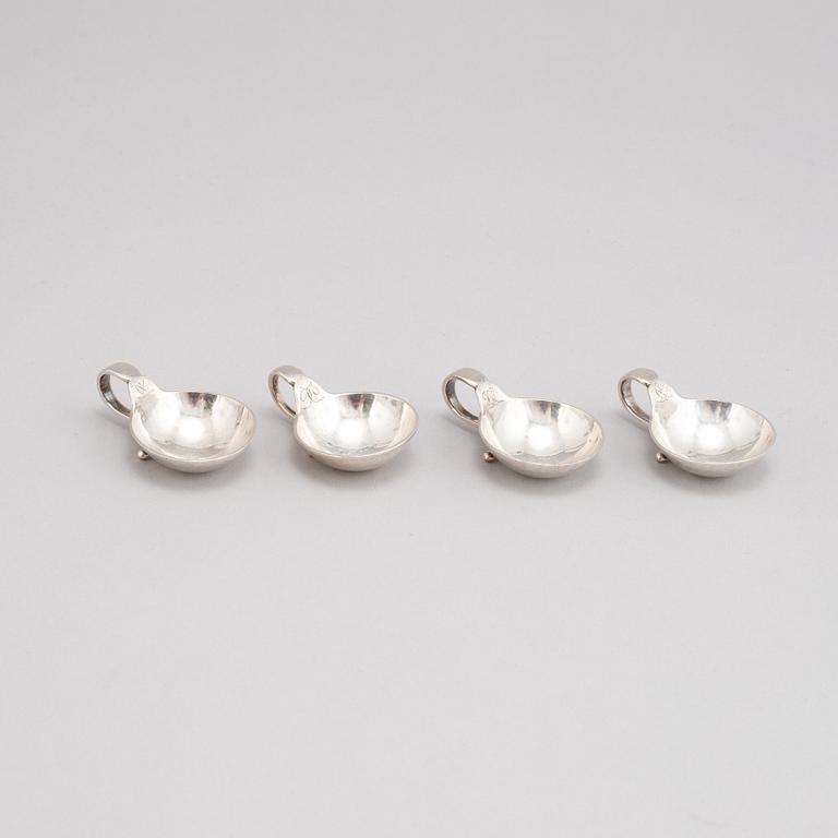 Four silver salt cellars from Georg Jensen.