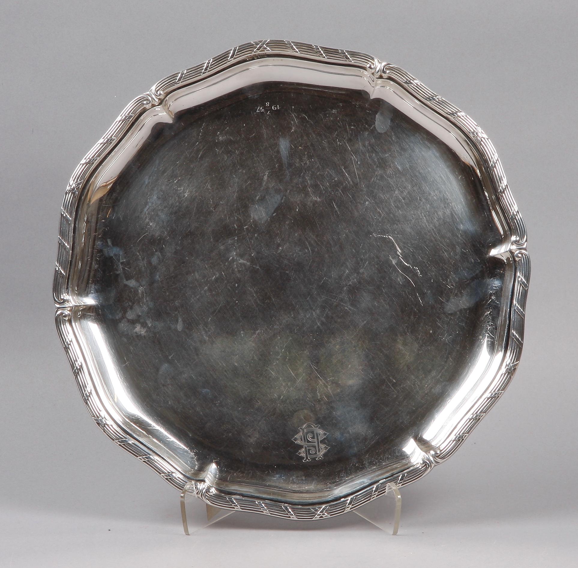 BRICKA, silver, importstämplar. 1900-tal.