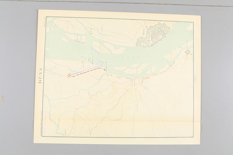 KARTOR OCH PLANSCHER I MAPP, bla "Karl XII på slagfältet", Norstedt & Söner, Stockholm 1918.