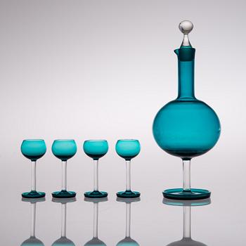 A 5-piece "Harlekiini" glassware set, Riihimäen Lasi, designed in 1958.