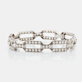 419. A platinum bracelet set with old-cut diamonds.