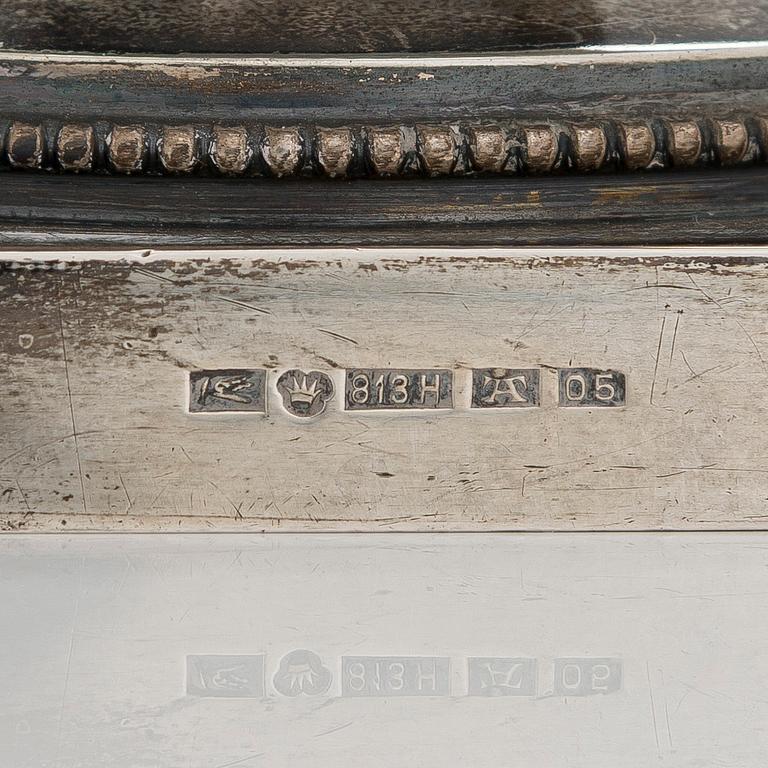 Kahvikalusto 3 osaa, hopea, Suomi 1919-20.