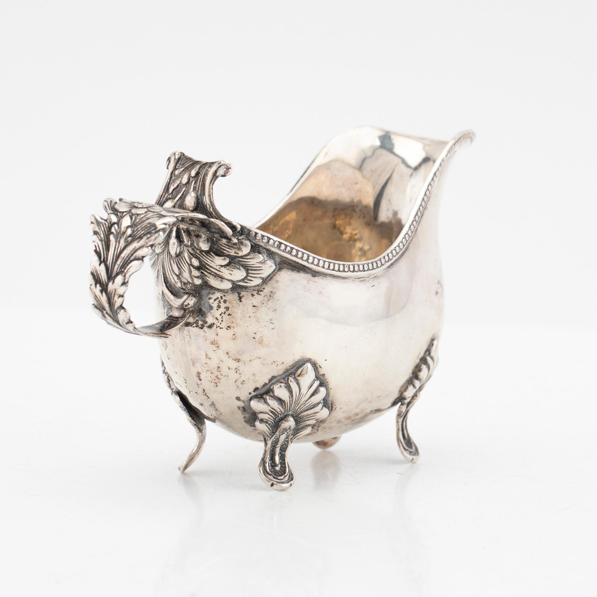 Cream jug, silver, 19th century.